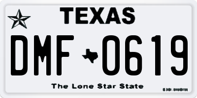 TX license plate DMF0619