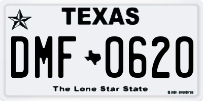 TX license plate DMF0620