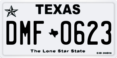 TX license plate DMF0623