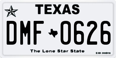 TX license plate DMF0626
