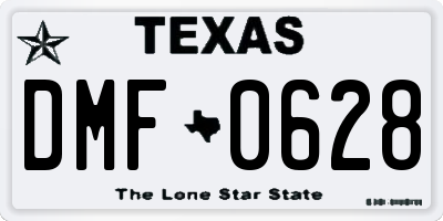 TX license plate DMF0628