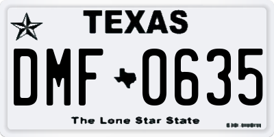 TX license plate DMF0635