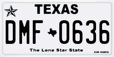 TX license plate DMF0636