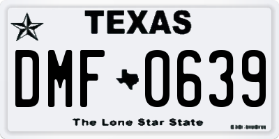 TX license plate DMF0639