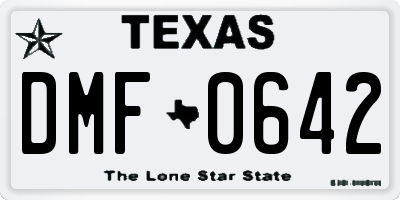 TX license plate DMF0642