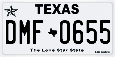 TX license plate DMF0655