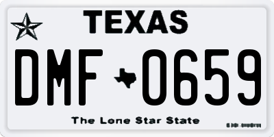 TX license plate DMF0659