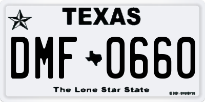 TX license plate DMF0660