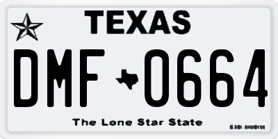 TX license plate DMF0664
