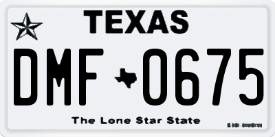 TX license plate DMF0675