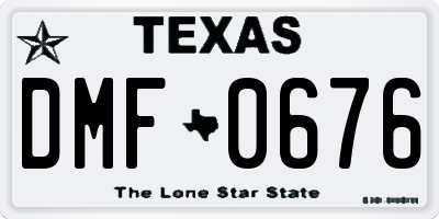 TX license plate DMF0676
