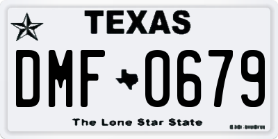 TX license plate DMF0679