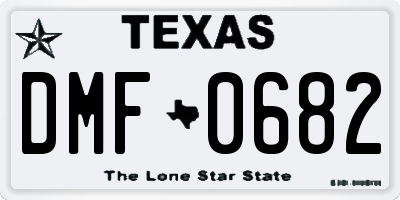 TX license plate DMF0682