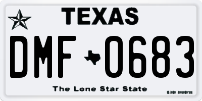 TX license plate DMF0683