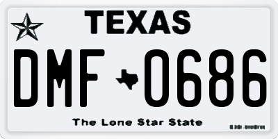 TX license plate DMF0686