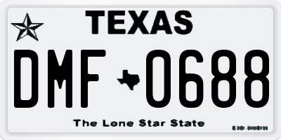 TX license plate DMF0688