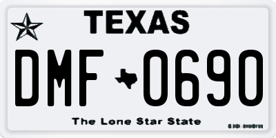 TX license plate DMF0690