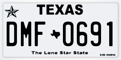 TX license plate DMF0691