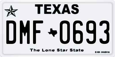 TX license plate DMF0693