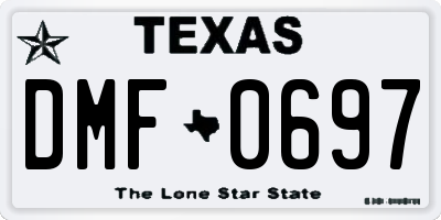 TX license plate DMF0697