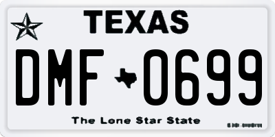 TX license plate DMF0699