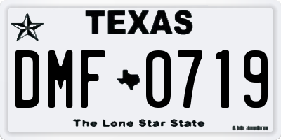 TX license plate DMF0719