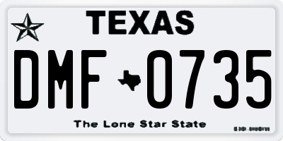 TX license plate DMF0735