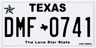 TX license plate DMF0741