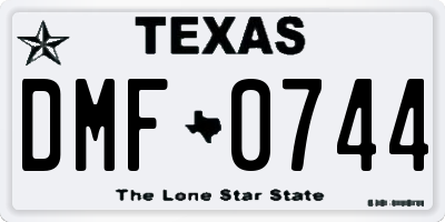 TX license plate DMF0744