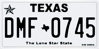 TX license plate DMF0745