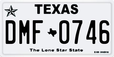 TX license plate DMF0746