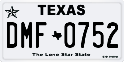 TX license plate DMF0752