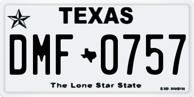 TX license plate DMF0757