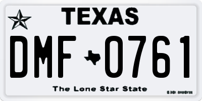 TX license plate DMF0761