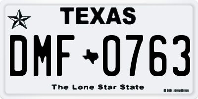 TX license plate DMF0763