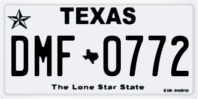 TX license plate DMF0772