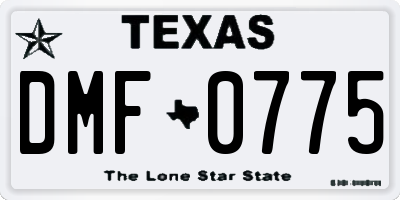 TX license plate DMF0775