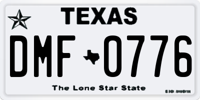 TX license plate DMF0776