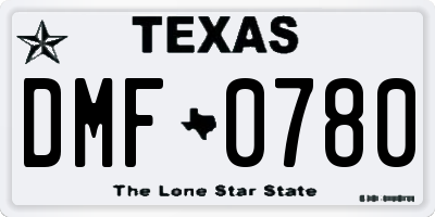 TX license plate DMF0780