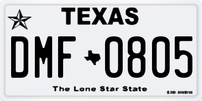 TX license plate DMF0805