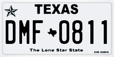 TX license plate DMF0811