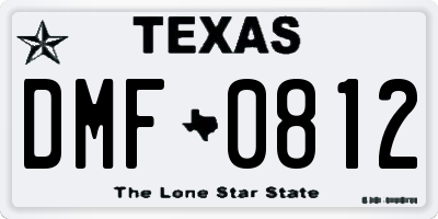 TX license plate DMF0812