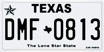 TX license plate DMF0813
