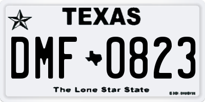 TX license plate DMF0823