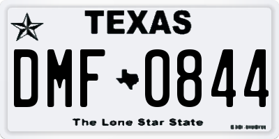 TX license plate DMF0844