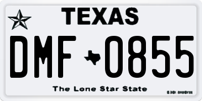 TX license plate DMF0855