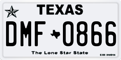 TX license plate DMF0866