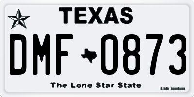 TX license plate DMF0873