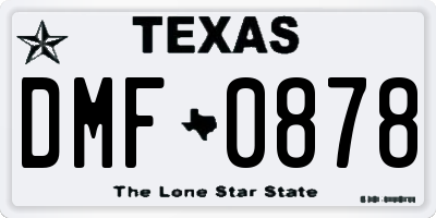 TX license plate DMF0878