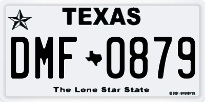 TX license plate DMF0879